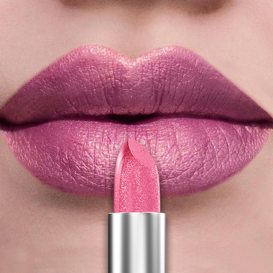 21Colors Bold & Intense Glitter Shiny Metallic Lipstick Pearlescent Lip Tint,Long Lasting Lip Senior Matte Lip Makeup Gifts for