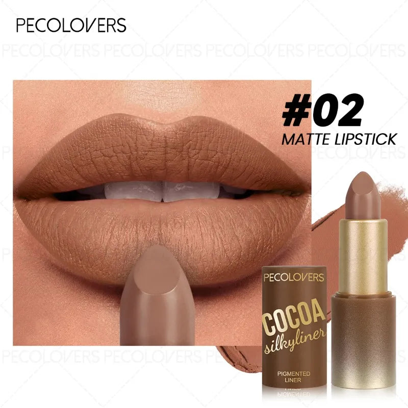 1pcs Multi-color Lipstick, Brown Lip Gloss, Waterproof and Long-lasting, Full and Charming Lips, Lip Cosmetics