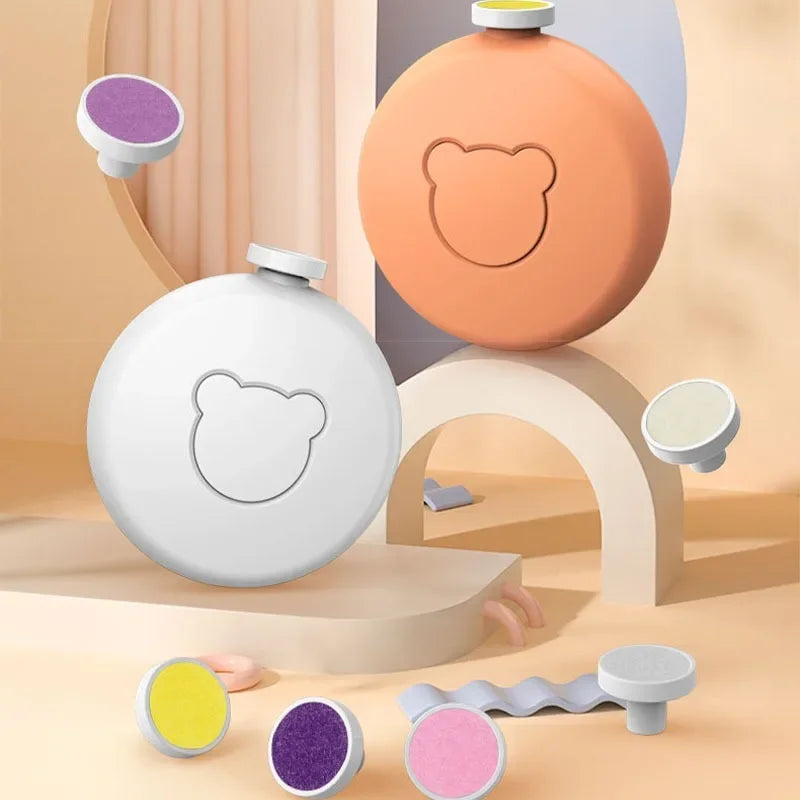 Mother and Newborn Baby Manicure Scissors 6PCS Head Electric Nail Clipper Cutter Children's Fully Automatic Nail Trimmer Grinder