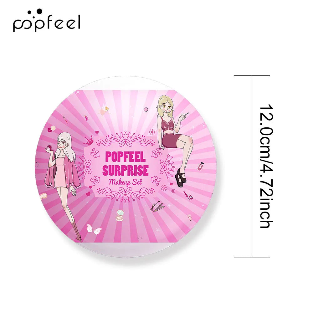 POPFEEL Surprise Makeup Ball Set - 9-Piece Makeup Kit with Eyeshadows and Lipsticks, Perfect Pink Gift for Girls,Ideal Christmas