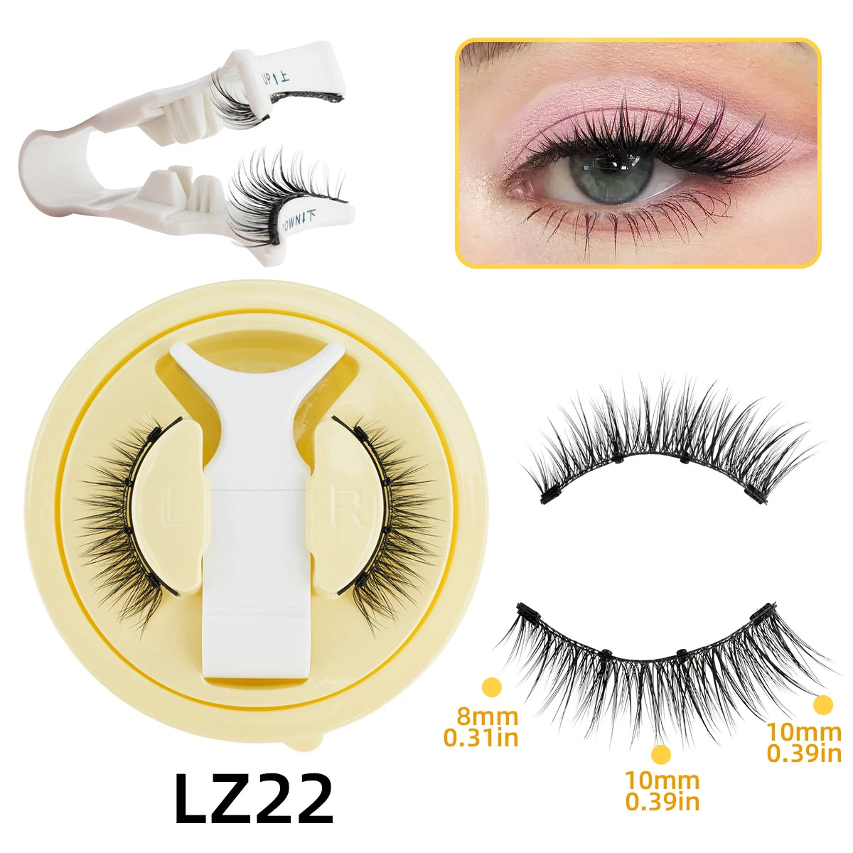 YSDO 1Pair Glue-free Magnetic Eyelashes Natural 3D Mink Eyelashes 2025 New Reusable Sensitive Eye Friendly Magnet Eyelash Kit