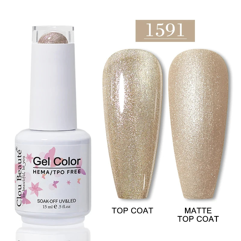 Clou Beaute 15ml HEMA TPO FREE Gel Nail Polish Vernis Semi Permanent UV Nail Art Varnish Lakiery Hybrydowe Manicure Gel Polish