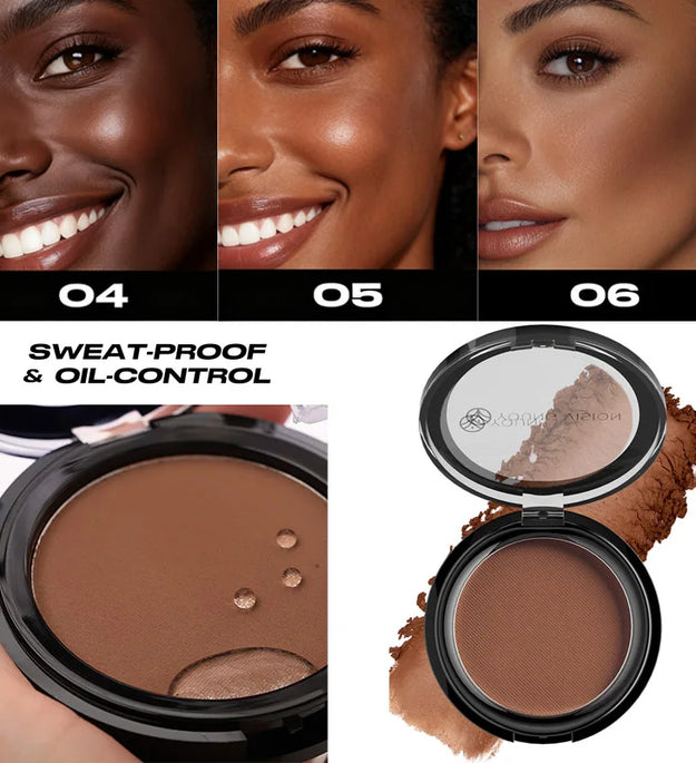 Professional Matte Contour Powder Palette - Long-Lasting Bronzer & Highlighter Makeup Kit for 3D Face Shaping,