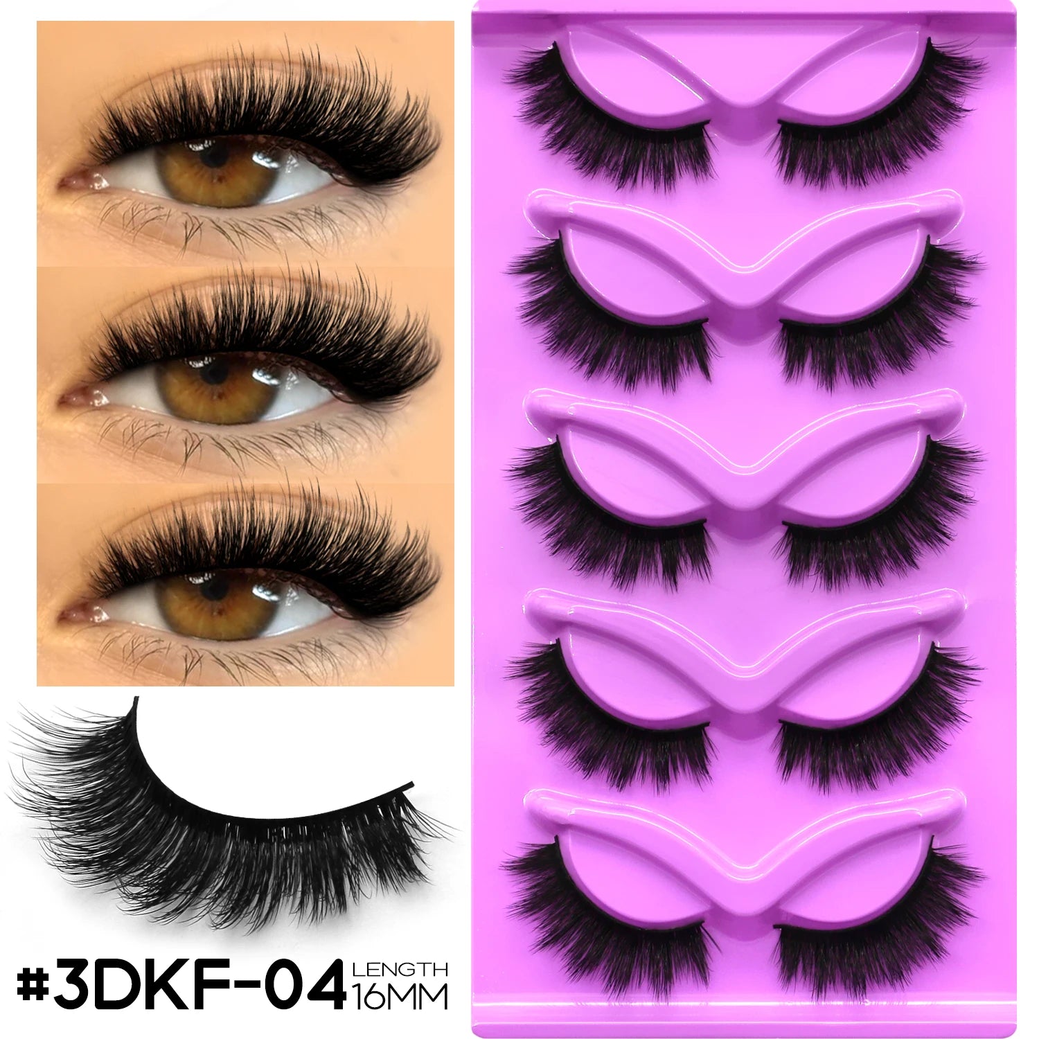 GROINNEYA Fluffy Cat Lashes 3D Faux Mink Lashes Soft Full Thick Eyelashes Wispy False Eyelashes Curly lashes wholesale lashes