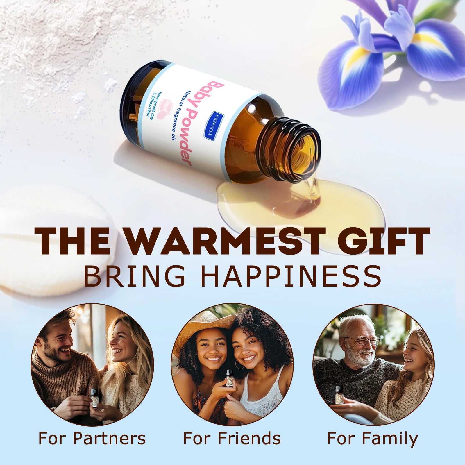 10ml Baby Powder Essential Oil Long Lasting Fragrance Oil Warm Sweet Scent Bodycare Massage Oil Gift For Friends