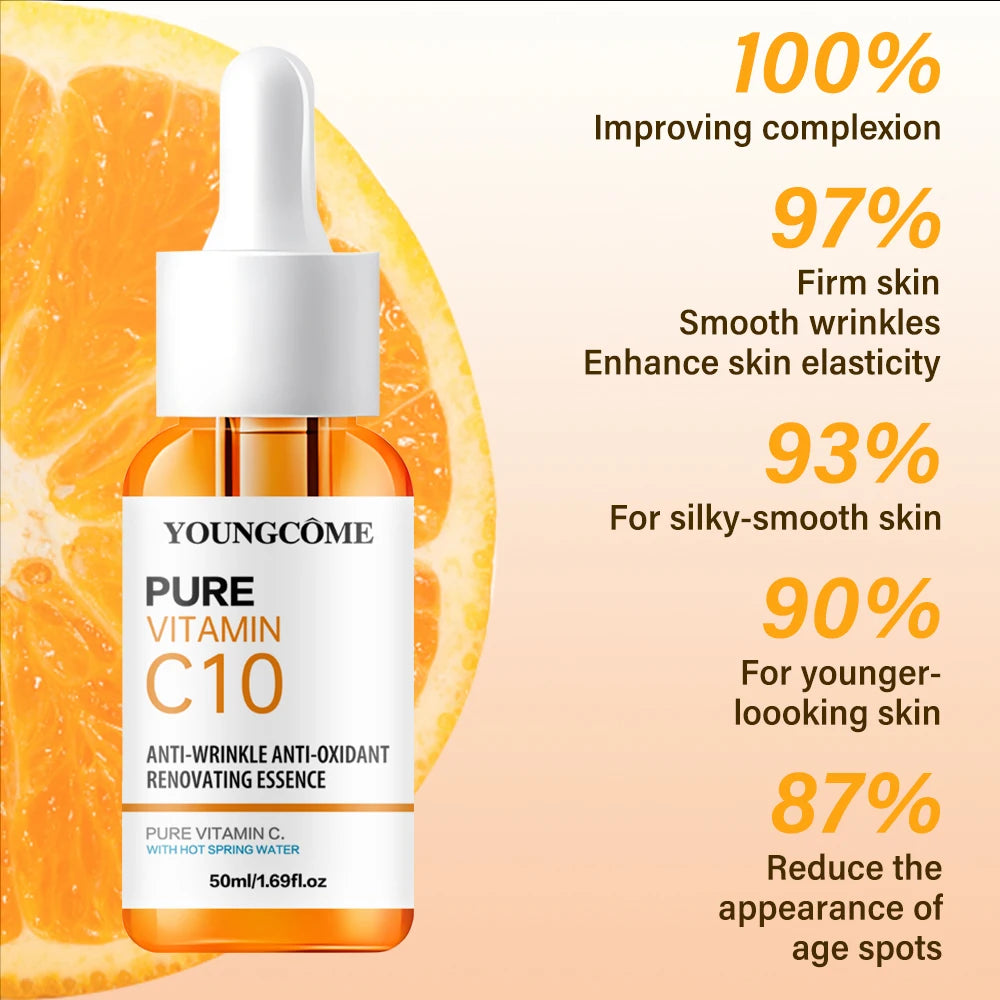Vitamin C Facial Essence Hyaluronic Acid Dark Skin Brighten Serum Fade Fine Lines Moisturizing Repair Dull Serum Face Skin Care - BlissFully