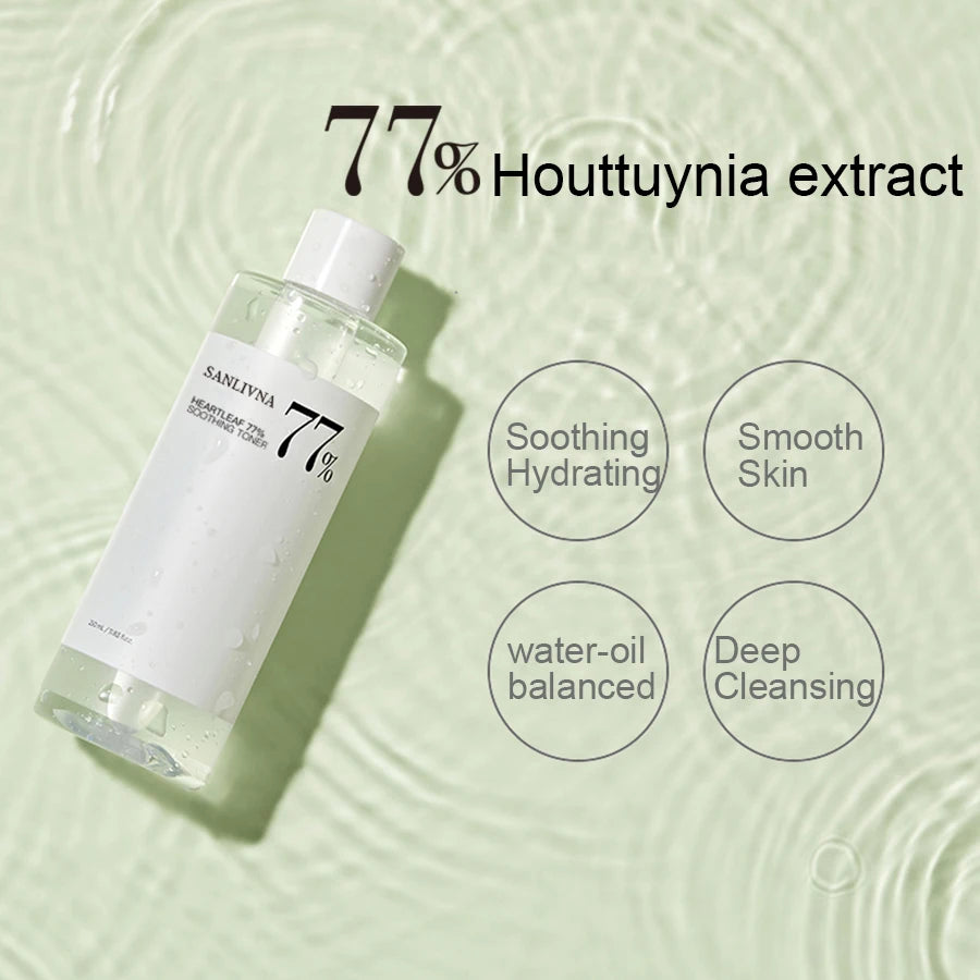 Heartleaf 77% Toner Natural Extract Houttuynia Cordata Moisturizing Refreshing Gentle Non-irritating Skin Care Products
