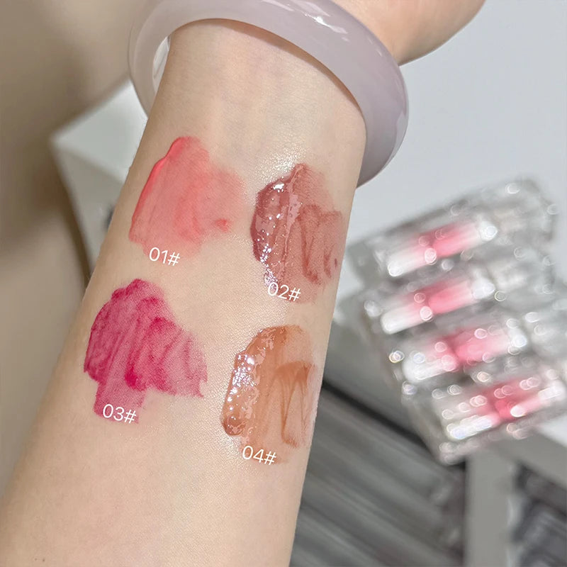 QIBEST Beauty Juice Lip Glaze Gummy Jelly Mirror Water Gloss Lip Glaze Female Affordable Lipstick Lipgloss Tint Korean Cosmetics