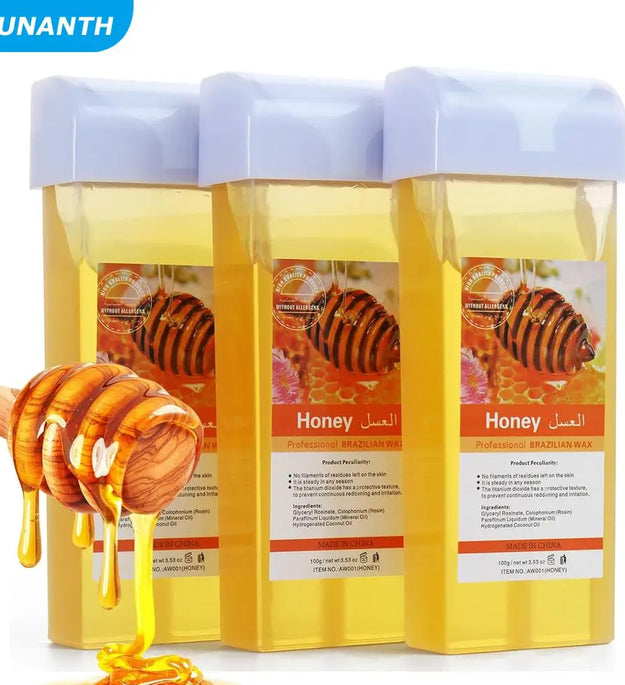 Roll on Wax Painless Wax Roll On For Hair removal Depilatory Wax Warmer Honey Aloe Wax Cartridge For Bikini Body Hair Removal