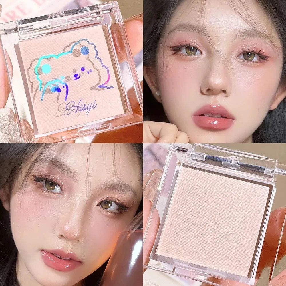 Matte Highlighter Powder in White-Natural 3D Brightening Eyeshadow Long-Lasting Eye Makeup Palette Brighten Face High Gloss