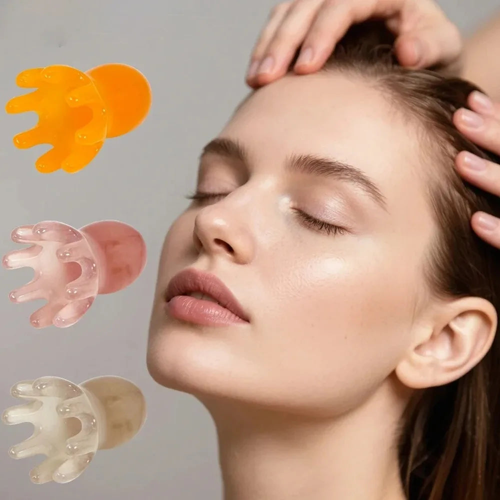 Resin Octopus Comb Cute Head Massager Hair Care Meridian Scraping Scalp Massage Acupuncture SPA Gua Sha Health Massage Tool
