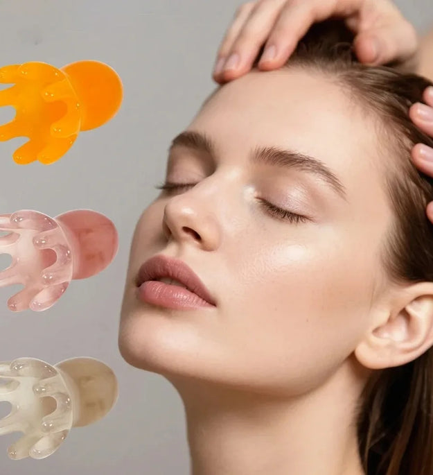 Resin Octopus Comb Cute Head Massager Hair Care Meridian Scraping Scalp Massage Acupuncture SPA Gua Sha Health Massage Tool