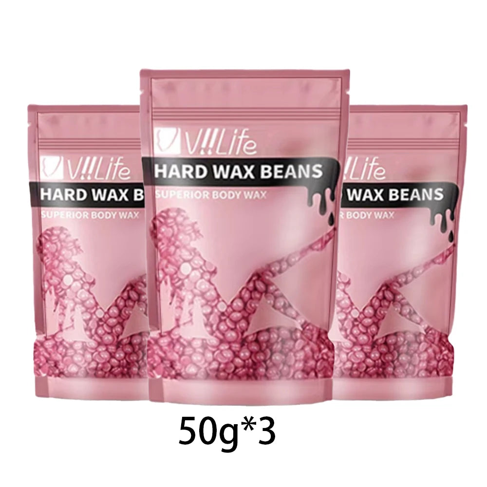 Viilife 50/100g Wax Beans Hot Film Hard Wax Depilatory Hard Hair Removal Bean Waxing Bikini Face Legs Body Hair Removal Unisex