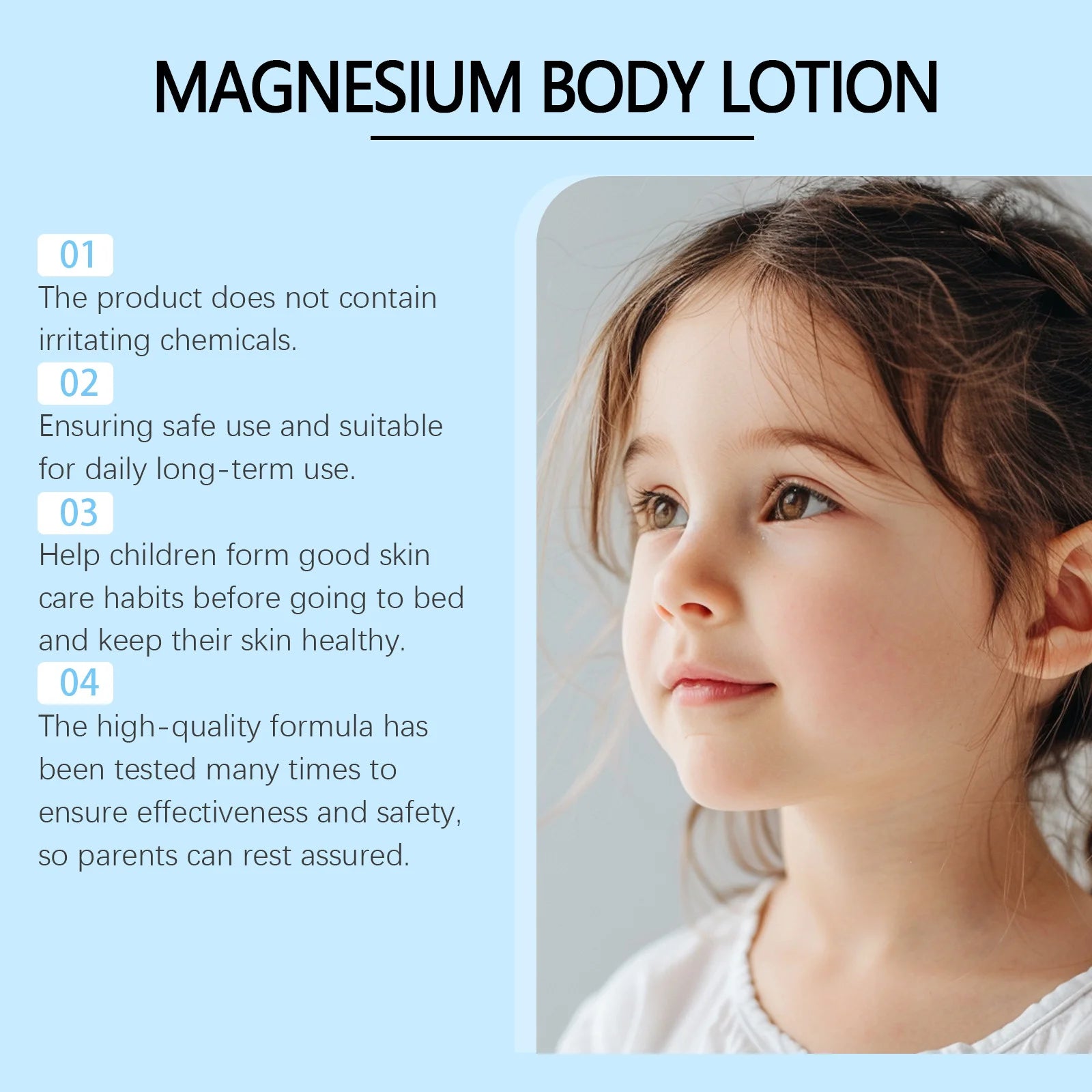 Magnesium Baby Lotion Improve Sleep Quality Nourishing Moisturizing Strengthen Skin Barrier Soothing Dryness Kids Refresh Cream