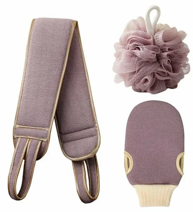 2/3Pcs Body Cleaning Washcloth Soft Brush Home Hotel Bathroom Shower Ball Back Scrubber Set Exfoliating Skin Towel Bath Gloves