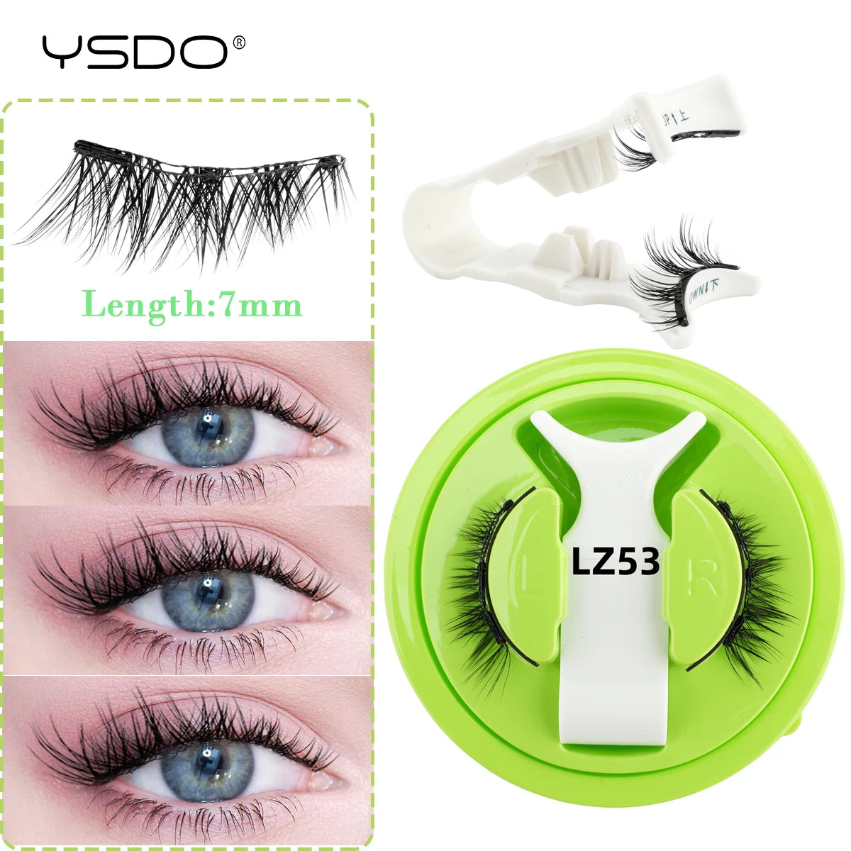 YSDO Soft Magnetic Eyelashes No Glue Needed 1 Pair Natural Short 3D False Lashes Reusable Easy Apply Magnetic Lashes Kit Makeup