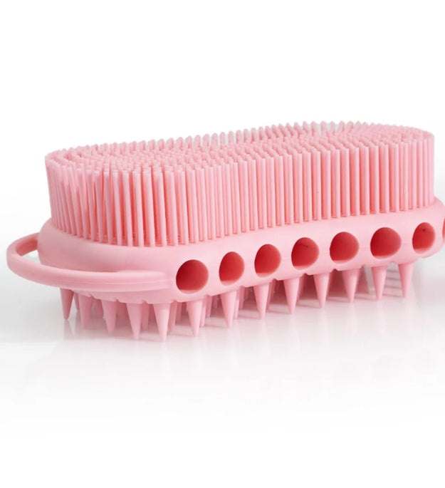 Soft Back Scrubber Brush Silicone Skin Massager Bath Shower Scrubbing Brush with Handle Body Wash Exfoliating Scrub Bath Supplie
