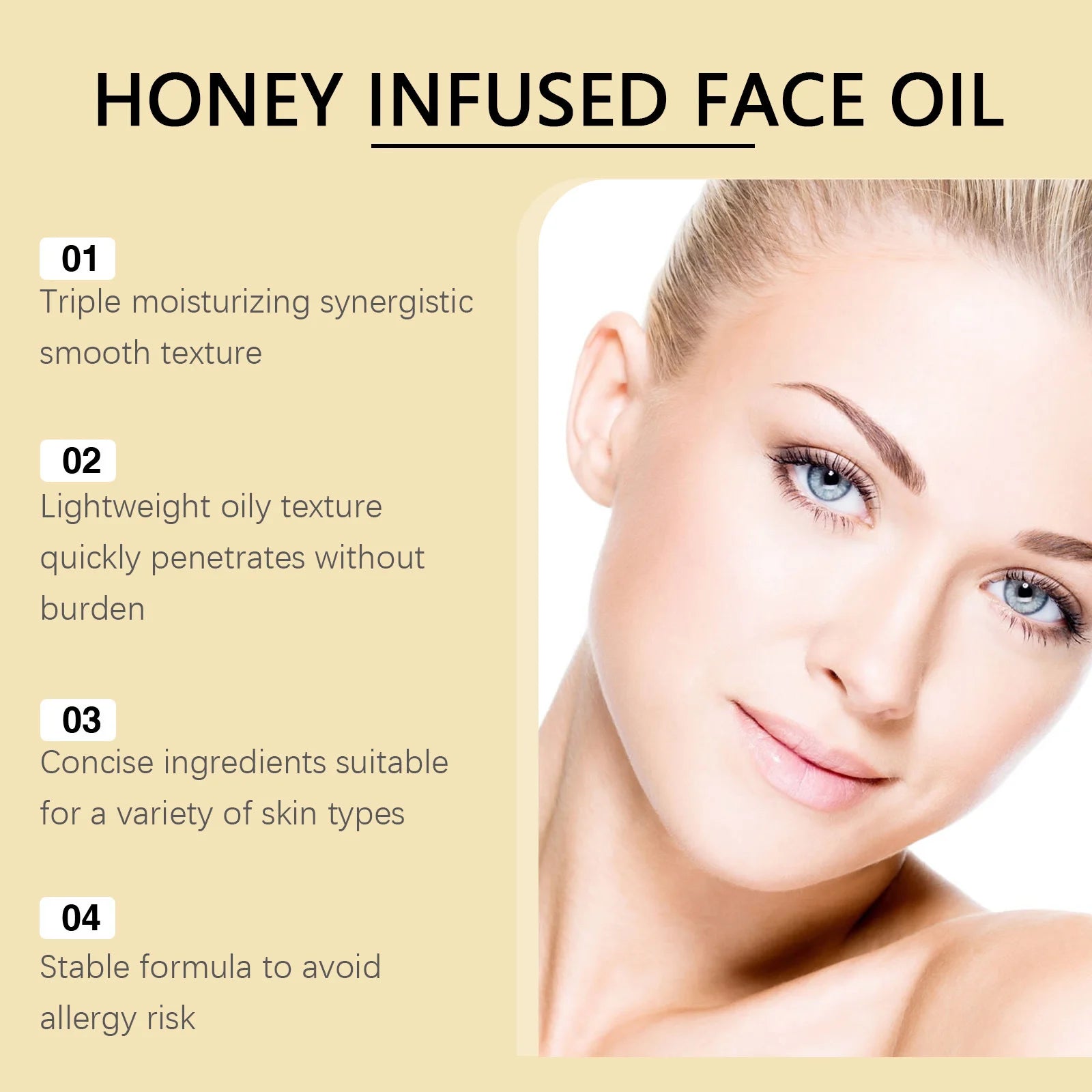 Honey Face Essential Oil Anti-Aging Moisturizing Nourishing Repairing Hydrating Refreshing Revitalizing Brightening Skin Drops