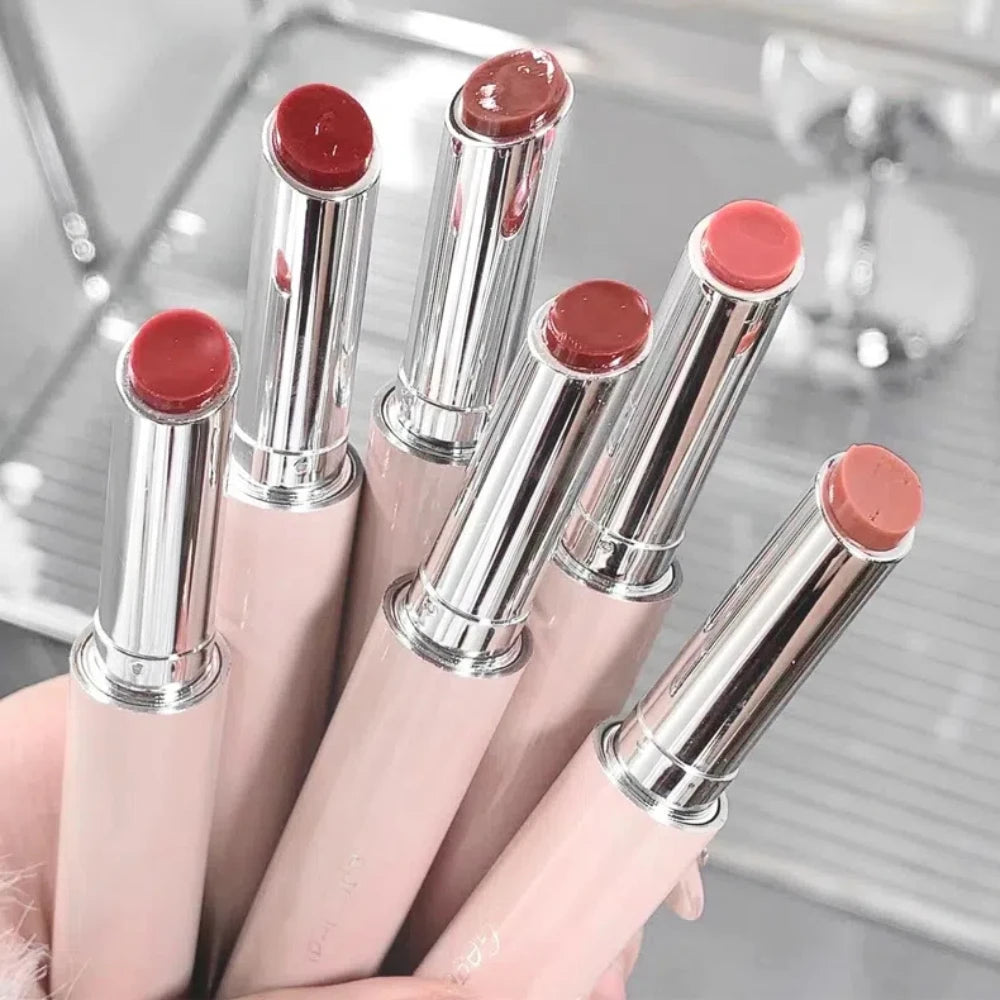Jelly Solid Lip Gloss Cute Hydrating Mirror Red Brown Lipstick Clear Moisturizing Lips Tint Nature Nude Lip Makeup Cosmetics