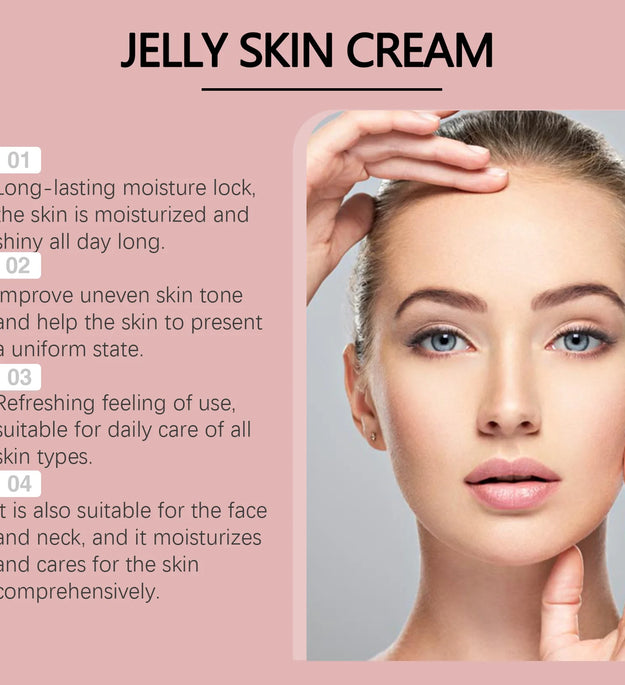 Collagen Jelly Cream Deeply Moisturizing Smooth Skin Tightening Fade Fine Lines Soothing Brightening Hydrating Facial Gel Cream