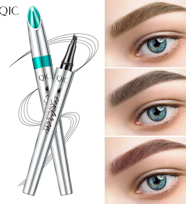 4 Points Eyebrow Pen 5 Colors Liquid Brow Pencil Dark Brown Microblading Eyebrow Pencil Waterproof Eyebrow Tattoo Pen Cosmetics
