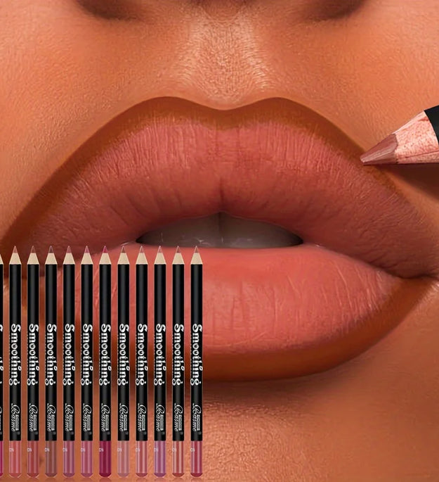 12-color Lip Liner Matte Lipstick Pencil Long-lasting Makeup Lip Liner Valentine gift 12pcs