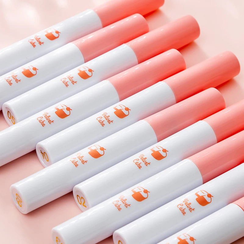 10 Colors Matte Lip Gloss Kit Cigarette Smoke Tube Lipstick 24 Hour Lasting Lip Tint Stain Set Waterproof Glossy Lip Oil Make Up