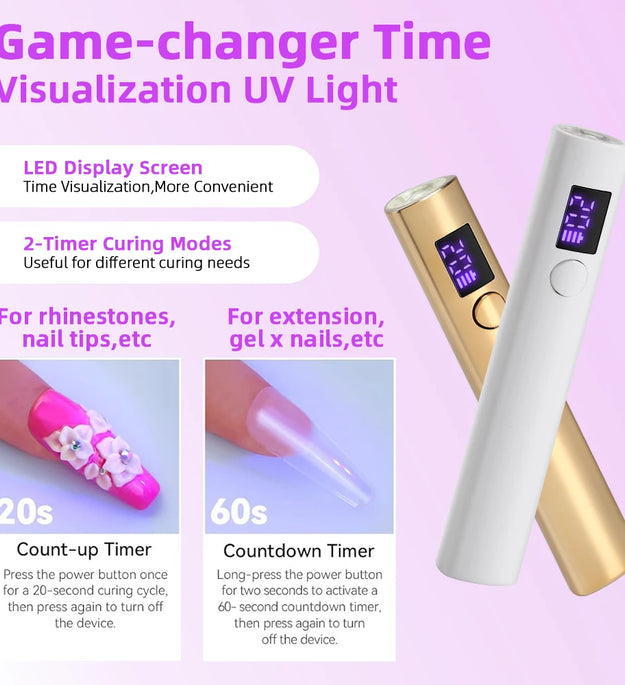 Portable Quick Dry Nail Dryer Machine Mini UV LED Nail Lamp For Home Salon Tools Professional Nail Phototherapy Flashlight Pen