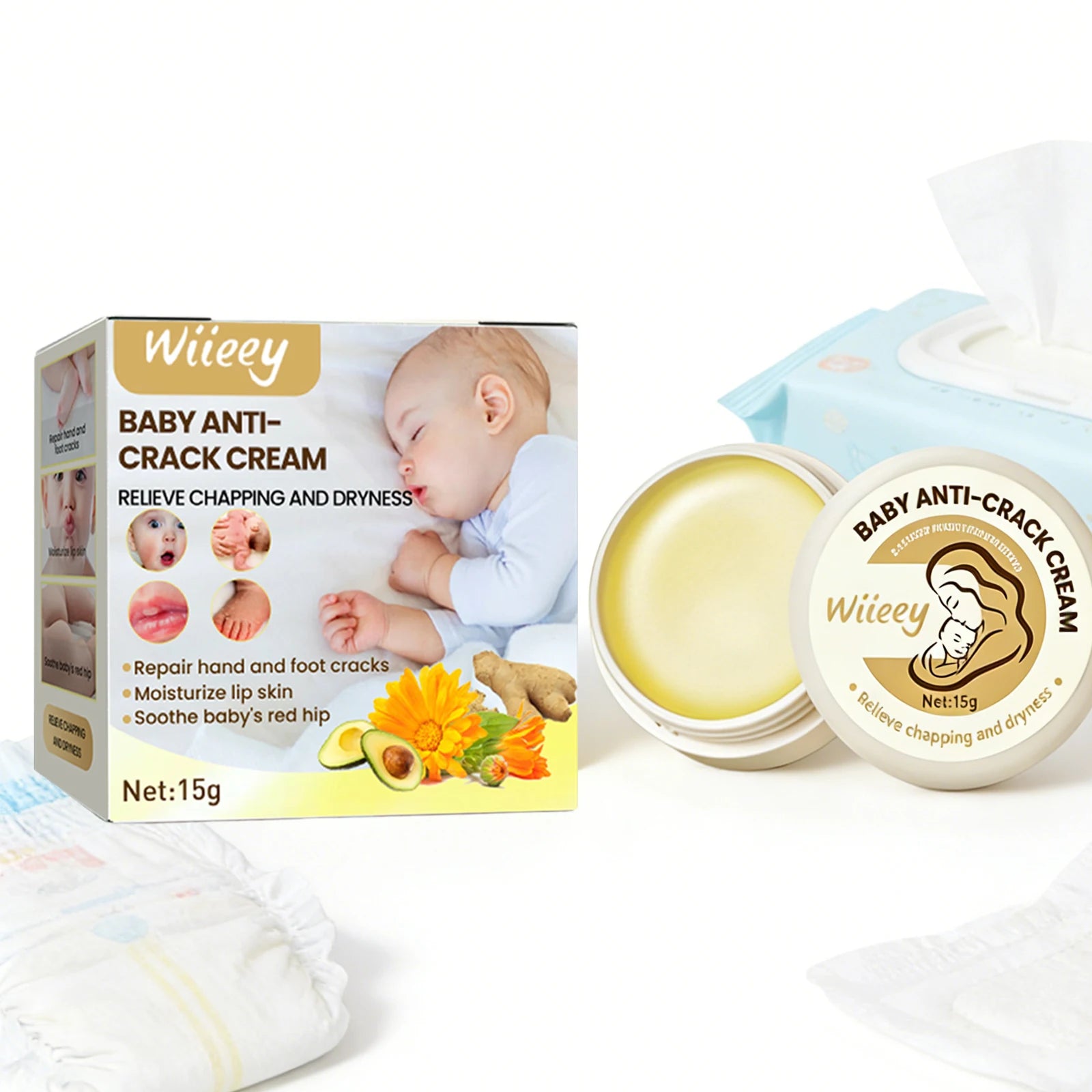 Baby Anti-Crack Cream Relieve Chapping Soothing Dryness Repair Hand Foot Cracks Body Lotion Moisturizing Soothing Lip Skin Care