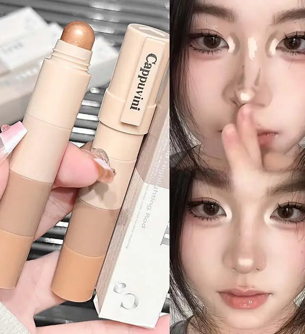 4-in-1 Multi-Color Contouring Stick Nose Shadow Contour Silky Matte Cream Easy Application for Facial Brightening Product