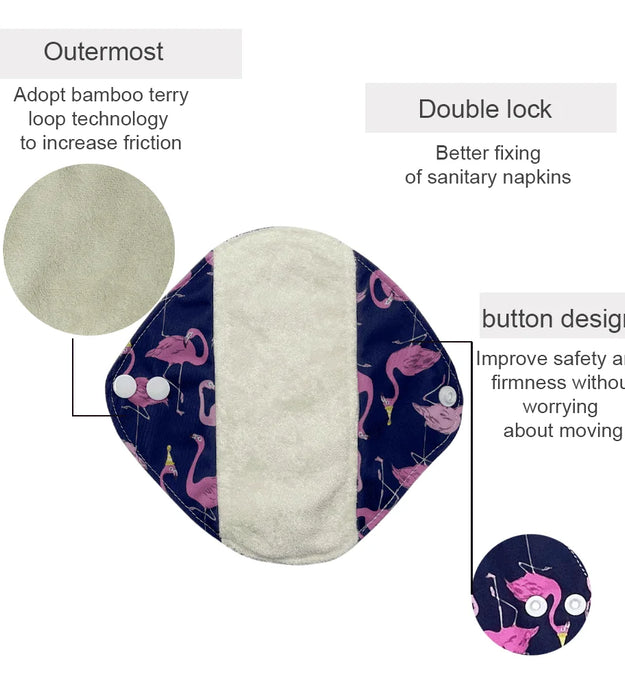 bamboo panty liners for women menstrual Light Incontinence pads with Wings Breathable Washable sanitary napkins Feminine Care