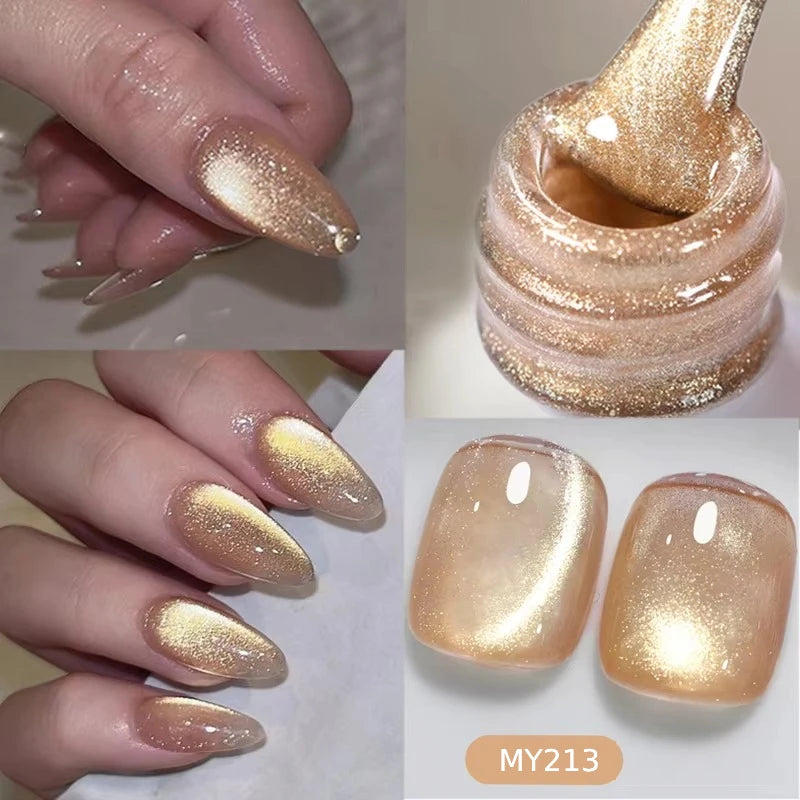 BORN PRETTY 10ml Cat Magnetic Gel Sparkling Ultra Gold Glitter Soak Off UV LED Gel Nail Art Varnish Manicure Valentine's Day