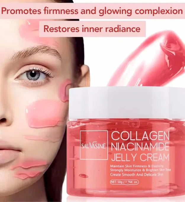 50g Collagen Niacinamide Jelly Cream Deep Moisturizing Pore Shrinking Brightening Niacinamide Gel  Lifting Firming Face Skin Car