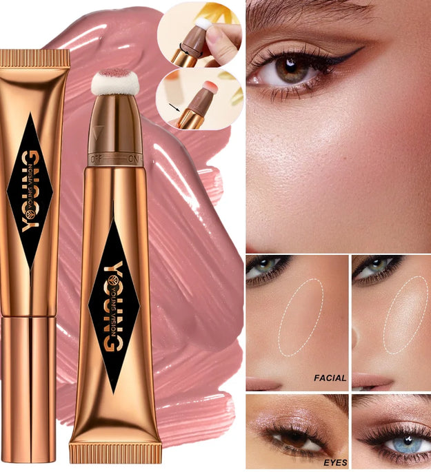 YOUNG VISION air cushion, powder blusher, high gloss stick, makeup liquid, rouge, 6 colors optional