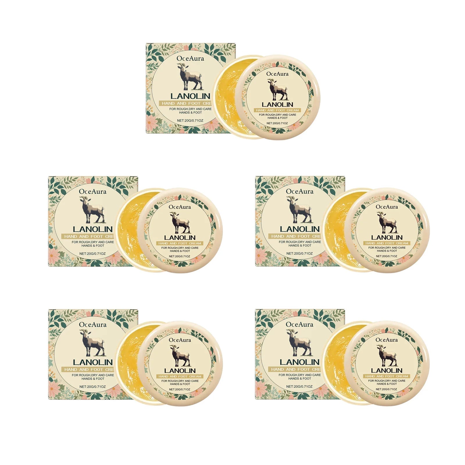 Lanolin Hand Foot Cream Deep Moisturizing Exfoliates Removes Dead Skin Softens Hands Anti-Crack Non-Greasy Hydration Cream