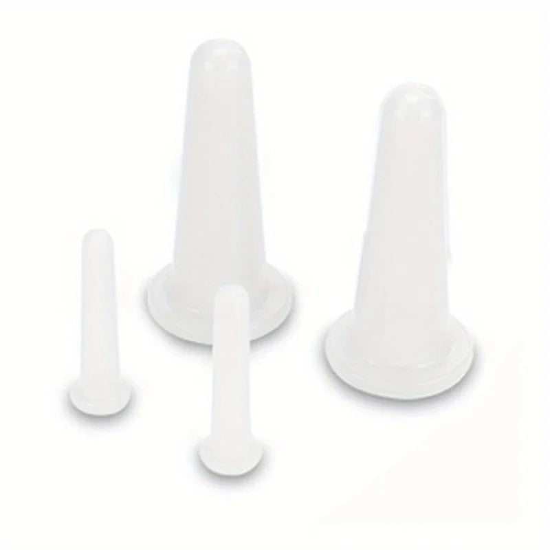 2Pcs/set Natural Silicone Cupping Massage Cup for Body Fac Neck Eye Massage Vacuum Tank Body Facial Care Anti-aging Beauty Tool