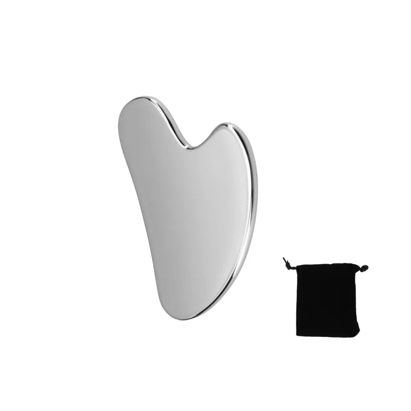 Stainless Steel Gua Sha Scraping Massage Roller - Facial & Body Beauty Tool for Skin Care, Lymphatic Drainage, Anti-Aging - BlissFully