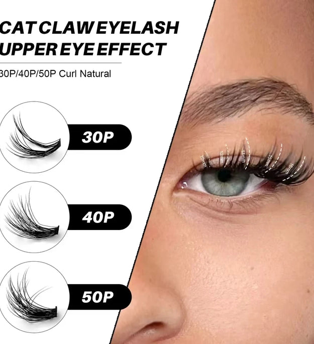 DIY Clusters Lash Kit Full Set 8-16mm Mix Bond&Seal Tweezers Lash for Self Application Makeup Individual Eyelash Extensions