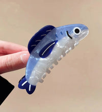 1Pcs Creative Ocean Sardine Hair Clip Cute Shark Texture Ponytail Holder Female Hair Ornament Clip - BlissFully