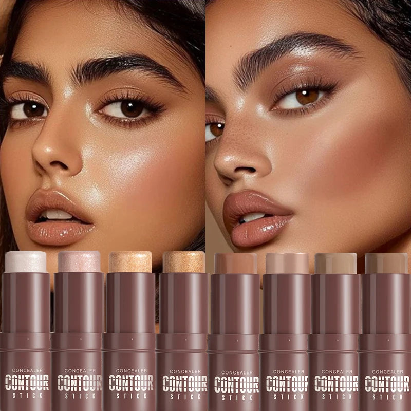 Shimmer Highlighting Bronzer Stick Face Brightening Concealer Pen Long Lasting Corrector Nose Shadow Face Contour Stick Cosmetic