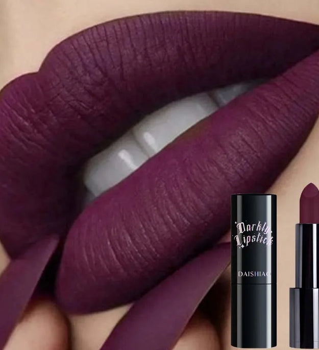 Halloween Dark Night Lipstick Waterproof and Long-lasting Black Dark Purple Matte Lipstick Makeup Lip Cosmetics