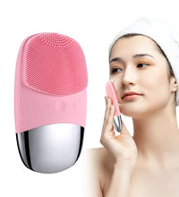Square Electric Facial Cleansing Brush Silicone Rechargeable Introducer Beauty Device Ultrasonic Face Cleaning Massage Tool - BlissFully