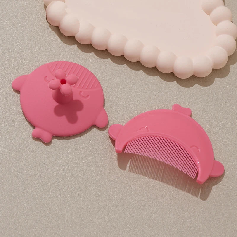 2pcs Set Infant Silicon Head Massager Fetal Head Fat Comb Toddler Bathing Soft Comb Newborn Hair Cleaning Baby Care Accessories