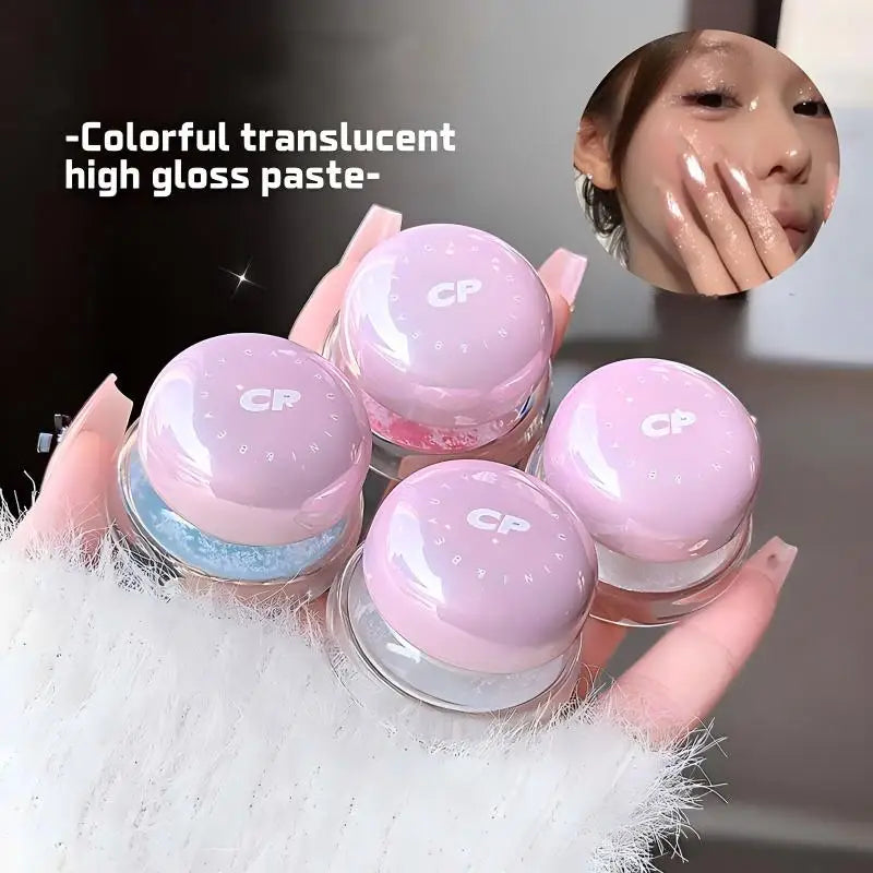 Cappuvini Radiant Highlighter Cream Gel with Fine Shimmer Pearlescent Finish High Gloss Paste for Brightening Face Makeup