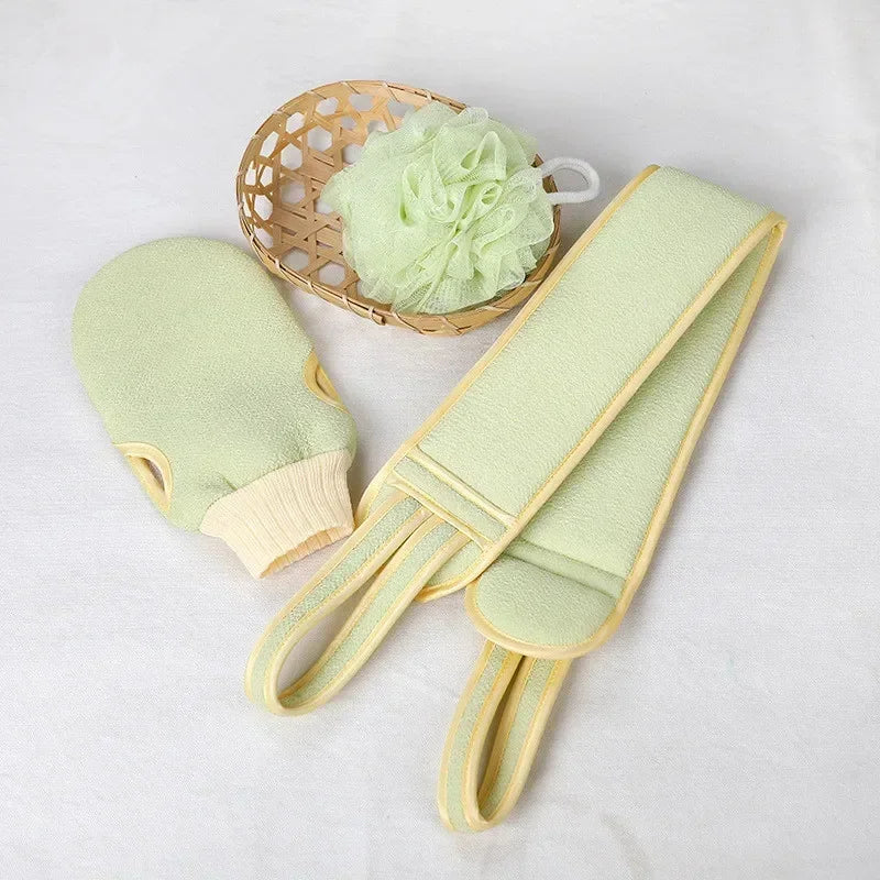 2/3Pcs Body Cleaning Washcloth Soft Brush Home Hotel Bathroom Shower Ball Back Scrubber Set Exfoliating Skin Towel Bath Gloves