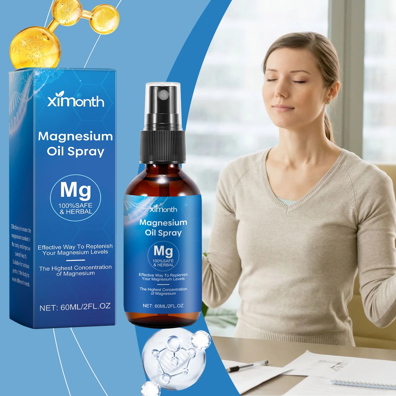 Essential Oil Magnesium Spray Relieves Muscle Body Pain Smoothes Softens Skin Magnesium Oil Spray Relaxation Better Sleep Care - BlissFully