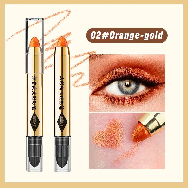 6 Colors Double-Ended Eyeshadow Stick – Waterproof, Long-Lasting, Matte & Glitter, Contour, Highlight, Certified, Unisex