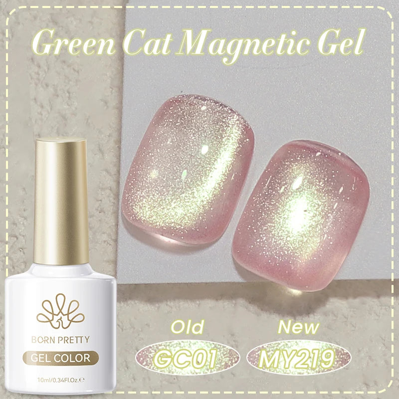 BORN PRETTY 10ml Cat Magnetic Gel Sparkling Ultra Gold Glitter Soak Off UV LED Gel Nail Art Varnish Manicure Valentine's Day