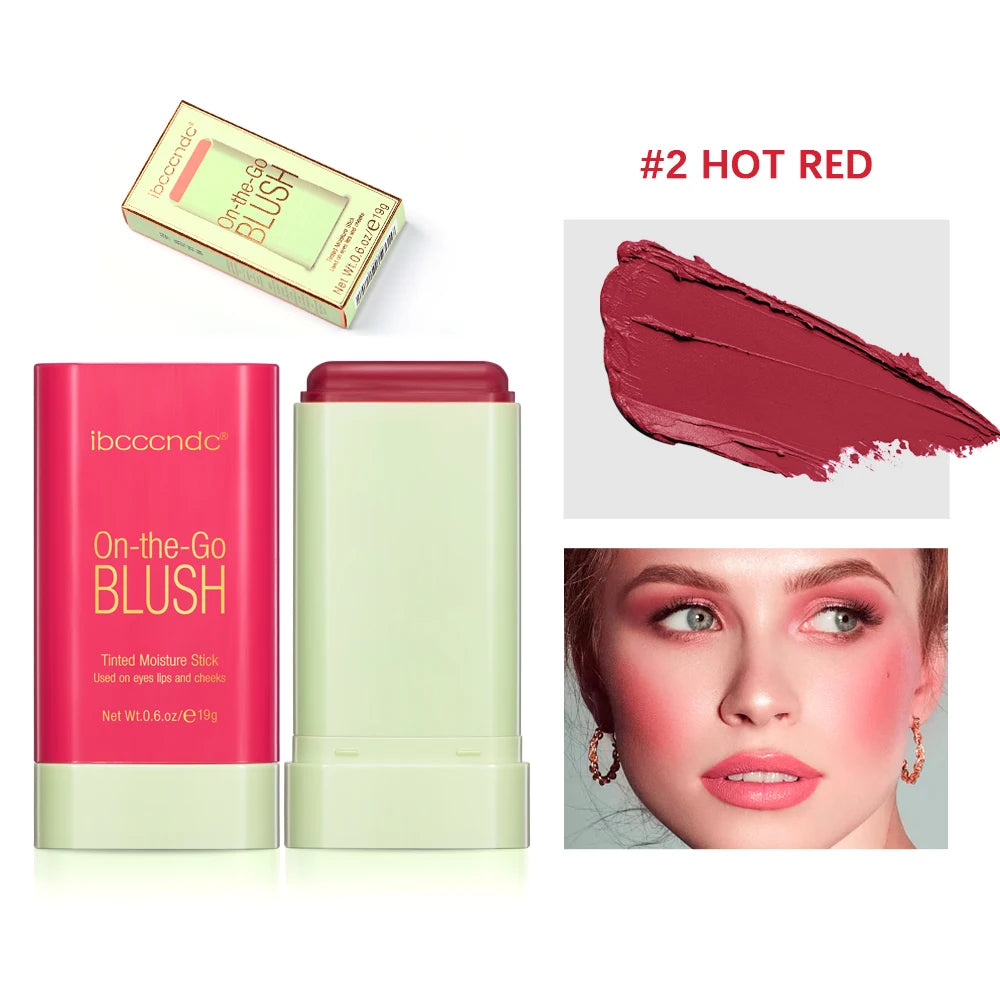 High Color Rotating Blush Cream Tinted Moisture Stick Naturally Long-lasting Moisturizing Waterproof Non-Removing Orange Blush