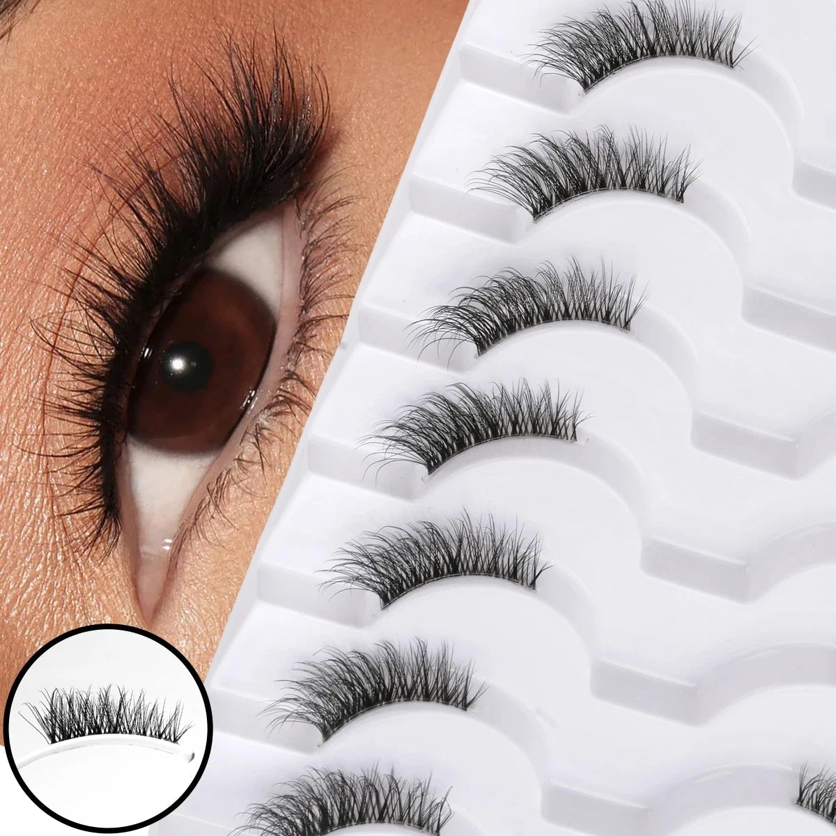 New Half Eyelashes False Lashes 10 Pairs 3D Mink Lashes Natural Eyelash Extension Cat Eye Eyelashes Makeup faux Cils Fox Lash
